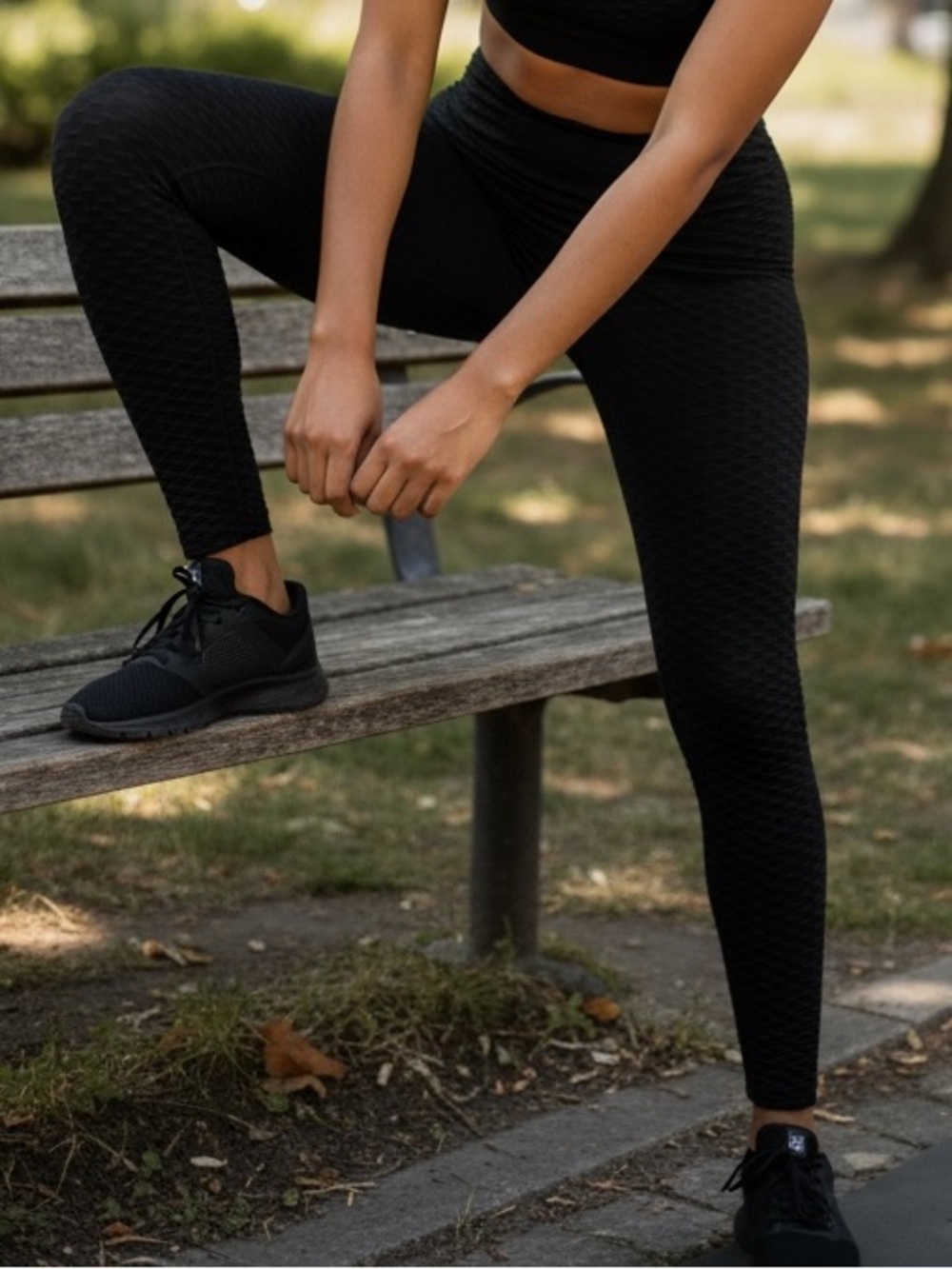 Stella Luce Black Textured Butt Cinch Leggings